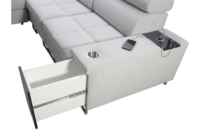 Morenia 4-seters Hjørnesovesofa Høyre - Lysegrå - Møbler - Sofaer - Sovesofaer
