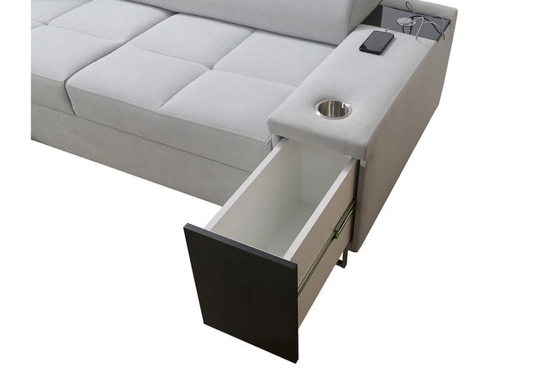 Morenia 4-seters Hjørnesovesofa Høyre - Lysegrå - Møbler - Sofaer - Sovesofaer