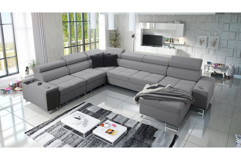 Morenia 4-seters Hjørnesovesofa Høyre - Lysegrå - Møbler - Sofaer - Sovesofaer