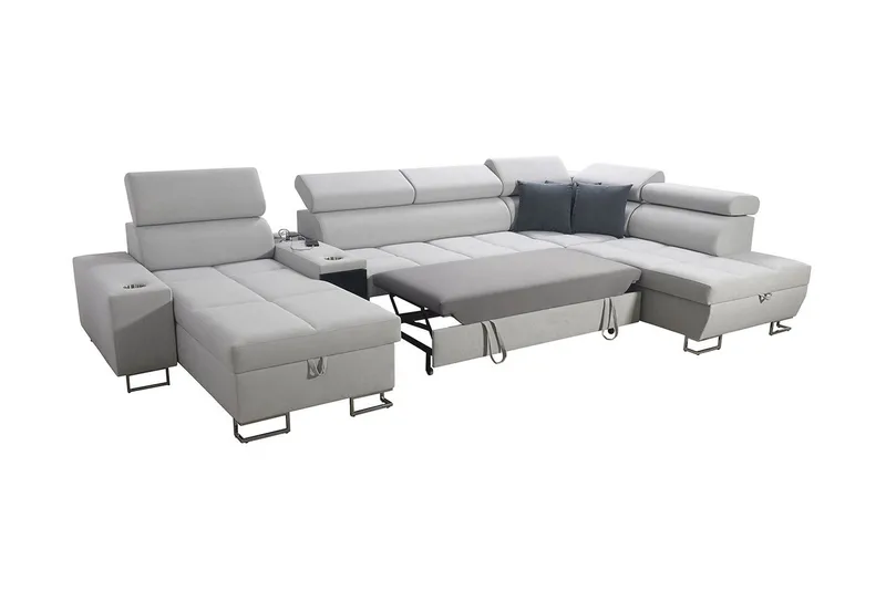 Morenia 4-seters Hjørnesovesofa Høyre - Lysegrå - Møbler - Sofaer - Sovesofaer