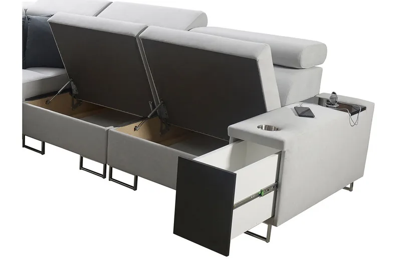 Morenia 4-seters Hjørnesovesofa Høyre - Lysegrå - Møbler - Sofaer - Sovesofaer