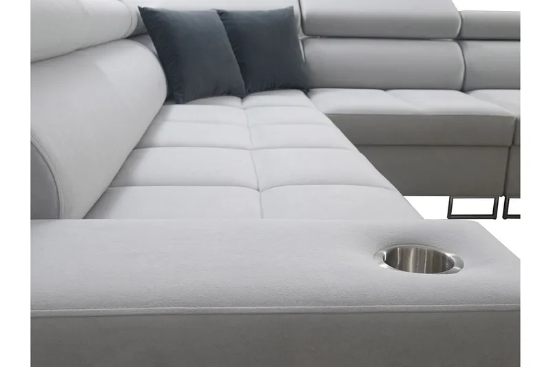 Morenia 4-seters Hjørnesovesofa Høyre - Lysegrå - Møbler - Sofaer - Sovesofaer