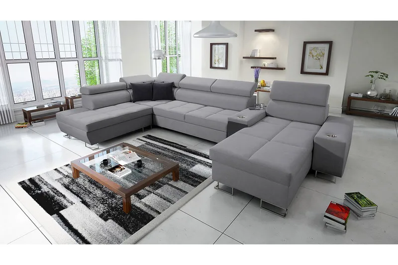 Morenia 4-seters Hjørnesovesofa Høyre - Lysegrå - Møbler - Sofaer - Sovesofaer