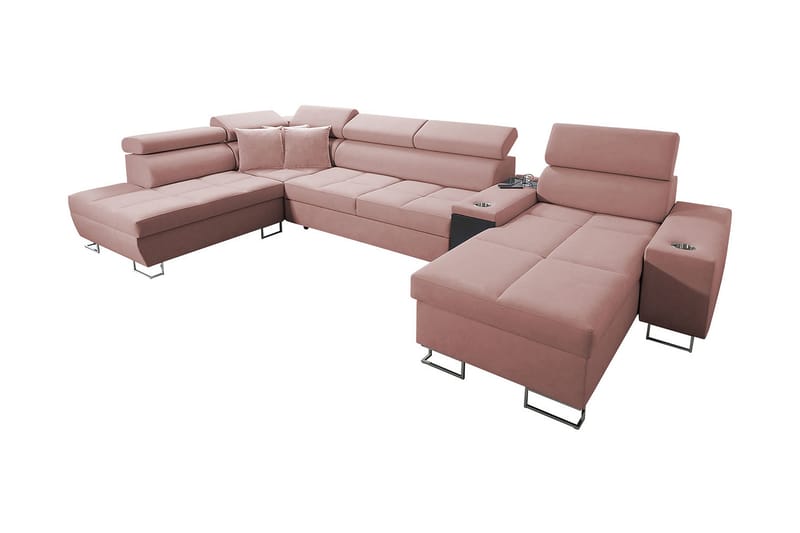 Morenia 4-seters Hjørnesovesofa Høyre - Rosa - Møbler - Sofaer - Sovesofaer