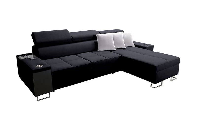 Morenia 4-seters Hjørnesovesofa Høyre - Svart - Møbler - Sofaer - Sovesofaer