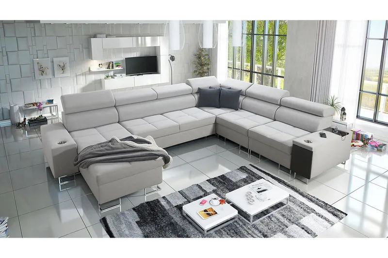 Morenia 4-seters Hjørnesovesofa Venstre - Hvit - Møbler - Sofaer - Sovesofaer