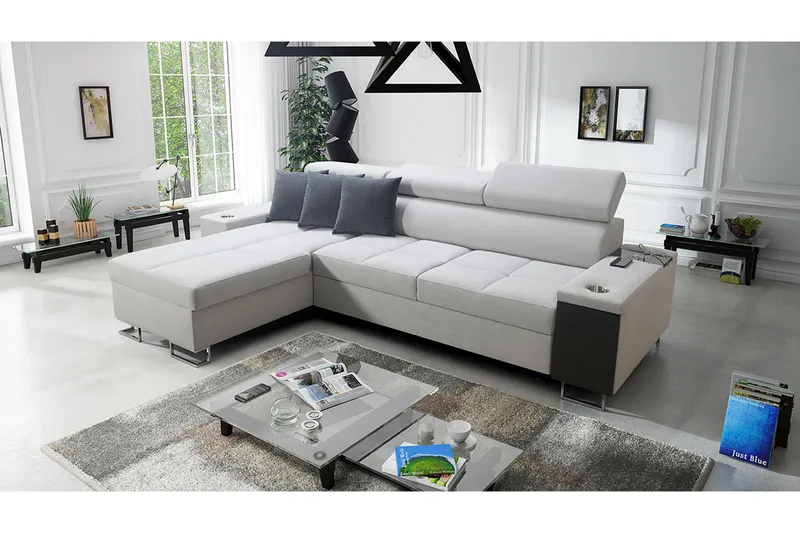 Morenia 4-seters Hjørnesovesofa Venstre - Hvit - Møbler - Sofaer - Sovesofaer