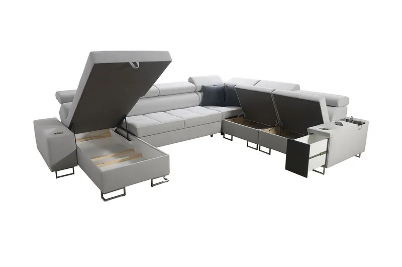 Morenia 4-seters Hjørnesovesofa Venstre - Lysegrå - Møbler - Sofaer - Sovesofaer