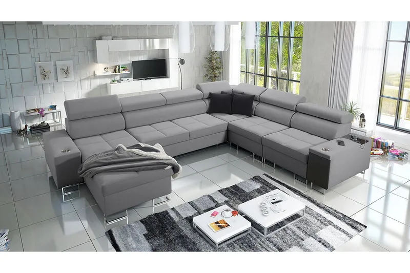 Morenia 4-seters Hjørnesovesofa Venstre - Lysegrå - Møbler - Sofaer - Sovesofaer