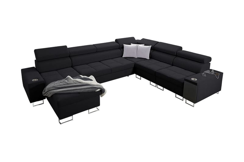 Morenia 4-seters Hjørnesovesofa Venstre, Svart
