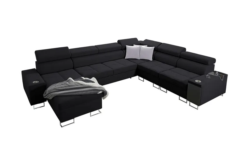 Morenia 4-seters Hjørnesovesofa Venstre - Svart - Møbler - Sofaer - Sovesofaer
