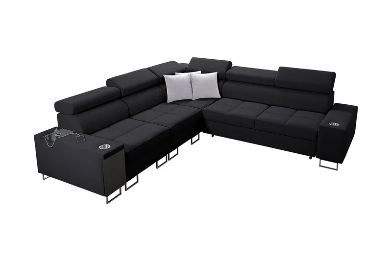 Morenia 4-seters Hjørnesovesofa Venstre, Svart