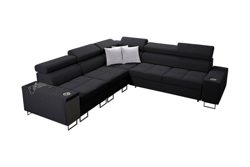 Morenia 4-seters Hjørnesovesofa Venstre - Svart - Møbler - Sofaer - Sovesofaer