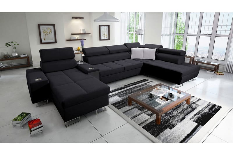 Morenia 4-seters Hjørnesovesofa Venstre - Svart - Møbler - Sofaer - Sovesofaer