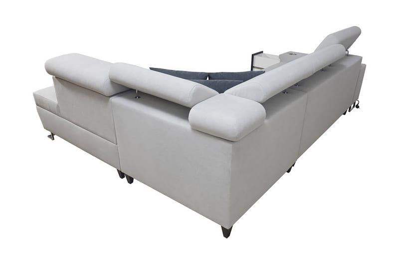 Morenia Høyrevendt Sovesofa 127x210 cm med Oppbevaring i Fløyel - Lysegrå - Møbler - Sofaer - Sovesofaer