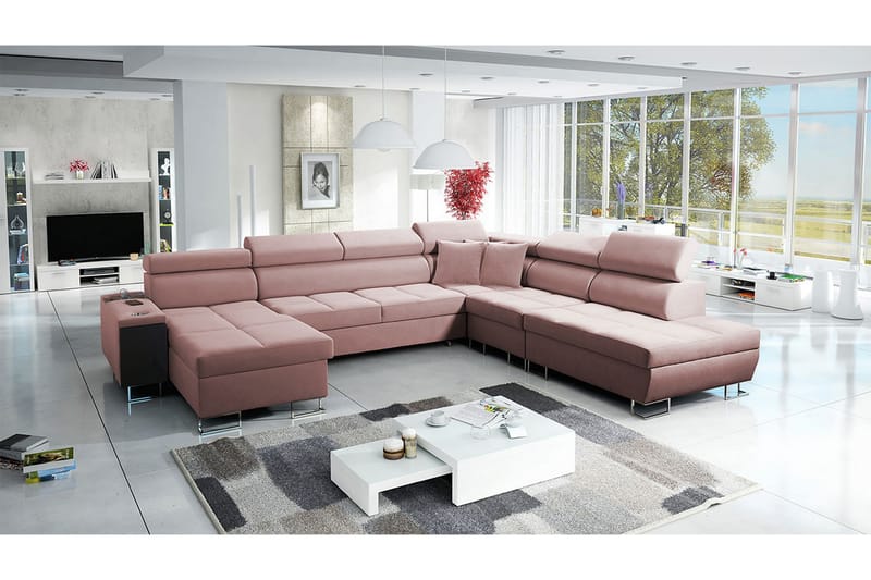 Morenia Sovesofa m. Divan og Sjeselong - Sovesofaer - Sovesofa divan - Fløyel sofaer