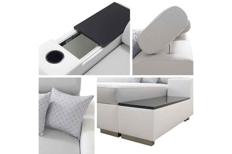 Mumtaz U-Sovesofa Divan Høyre - Hvit/Lysegrå - Møbler - Sofaer - Sovesofaer