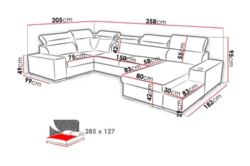 Mumtaz U-Sovesofa Divan Venstre - Hvit/Lysegrå - Møbler - Sofaer - Sovesofaer