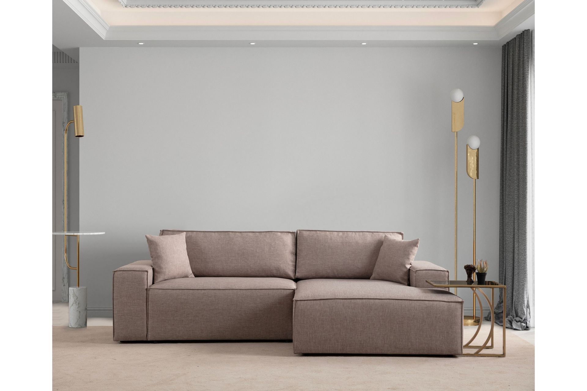 Munehiro Hjørnesovesofa - Brun - Møbler - Sofaer - Sovesofaer