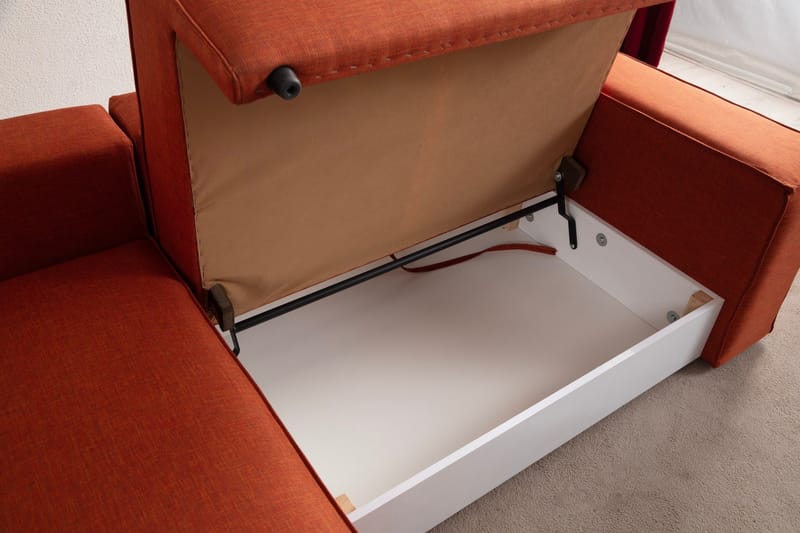 Munehiro Hjørnesovesofa - Oransje - Møbler - Sofaer - Sovesofaer