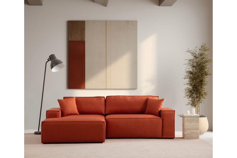 Munehiro Hjørnesovesofa - Oransje - Møbler - Sofaer - Sovesofaer