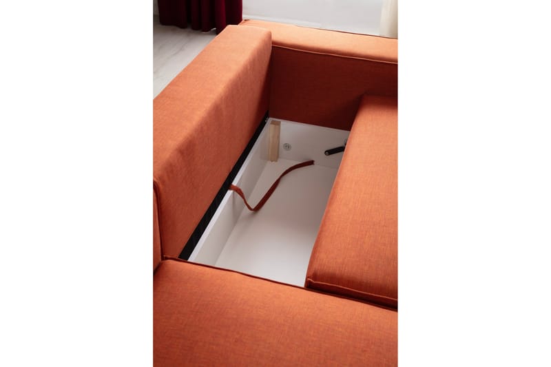 Munehiro Hjørnesovesofa - Oransje - Møbler - Sofaer - Sovesofaer