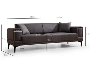 Naoko 3-seter Sovesofa - Mørkegrå - Møbler - Sofaer - Sovesofaer