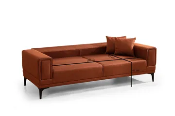 Naoko 3-seter Sovesofa - Rød - Møbler - Sofaer - Sovesofaer