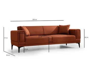 Naoko 3-seter Sovesofa - Rød - Møbler - Sofaer - Sovesofaer