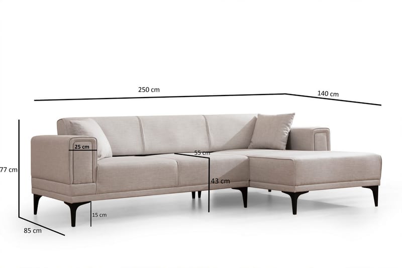 Naoko Sovesofa med divan - Beige - Møbler - Sofaer - Sovesofaer
