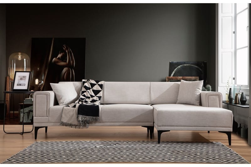 Naoko Sovesofa med divan - Beige - Møbler - Sofaer - Sovesofaer