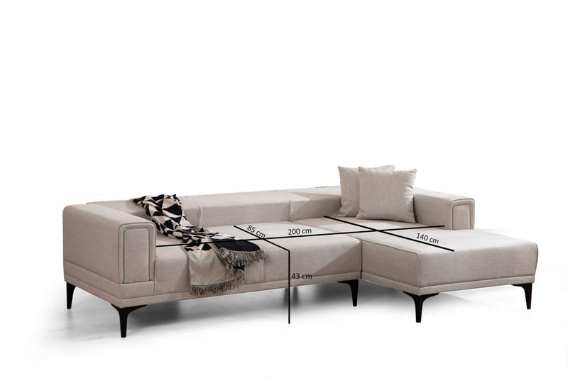 Naoko Sovesofa med divan - Beige - Møbler - Sofaer - Sovesofaer