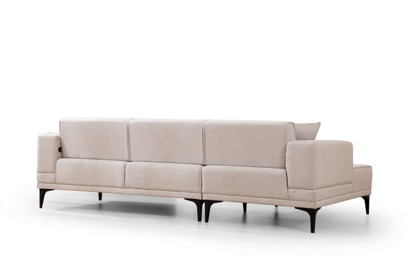 Naoko Sovesofa med divan - Beige - Sovesofaer - Hjørnesovesofa