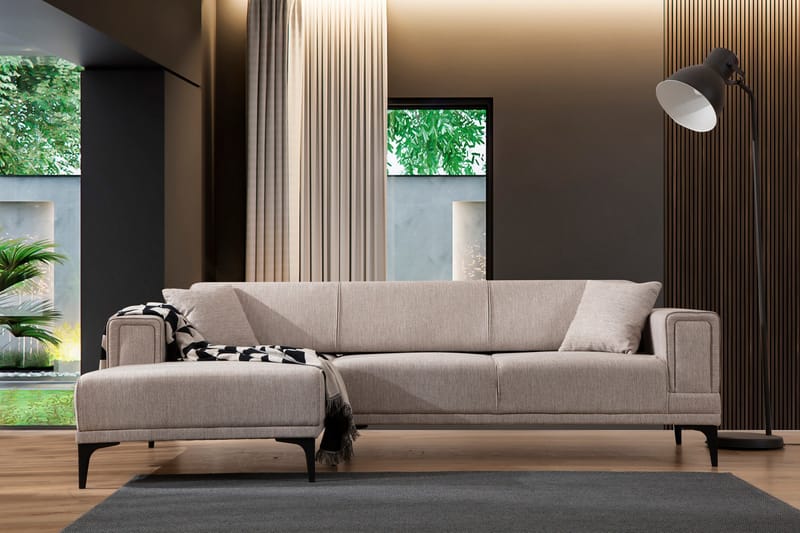 Naoko Sovesofa med divan - Lysebrun - Møbler - Sofaer - Sovesofaer