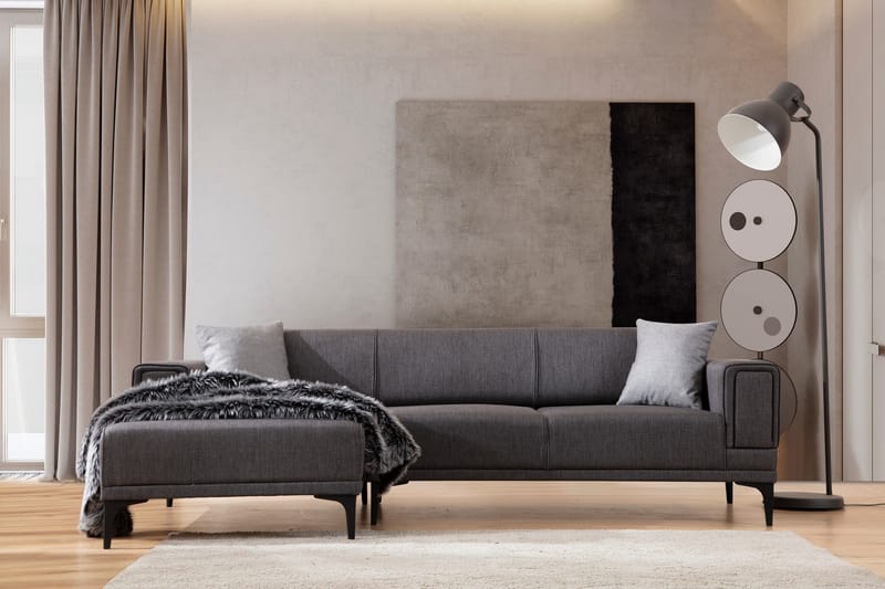 Naoko Sovesofa med divan - Mørkegrå - Møbler - Sofaer - Sovesofaer