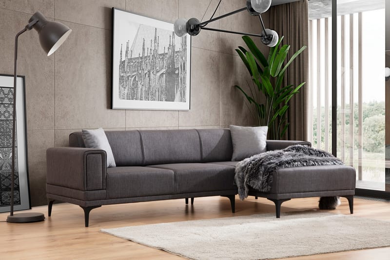 Naoko Sovesofa med divan - Mørkegrå - Møbler - Sofaer - Sovesofaer