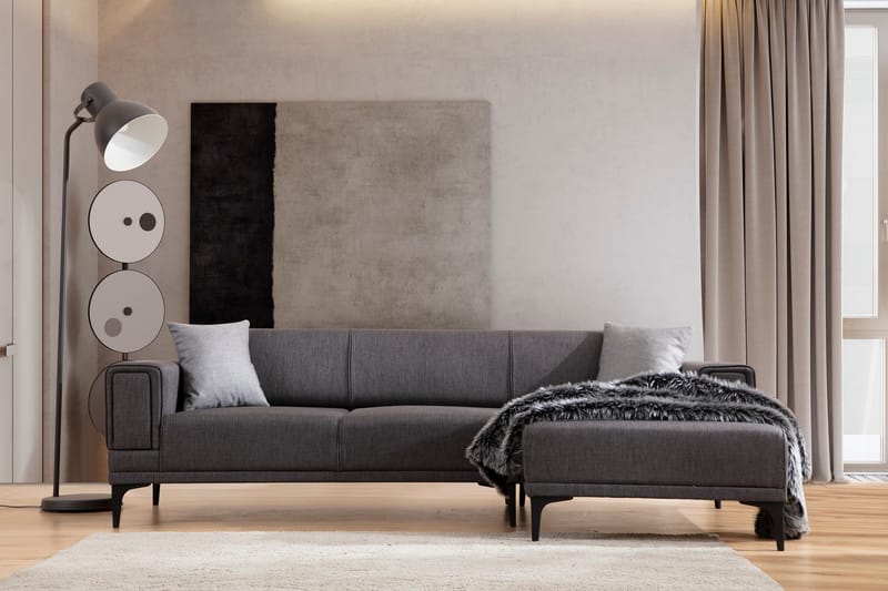 Naoko Sovesofa med divan - Mørkegrå - Møbler - Sofaer - Sovesofaer