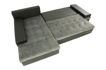 Naoma 3-seter Venstre L-formet Sovesofa 135x216 cm med Sjeselong i Bouclé - Hvit - Møbler - Sofaer - Sovesofaer