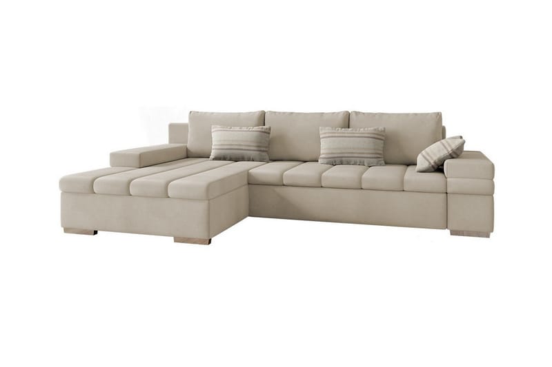 Naoma 3-seters Hjørnesovesofa - Beige - Sovesofaer - Hjørnesovesofa