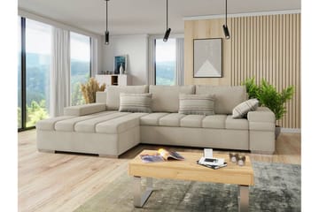 Naoma 3-seters Hjørnesovesofa - Beige - Møbler - Sofaer - Sovesofaer
