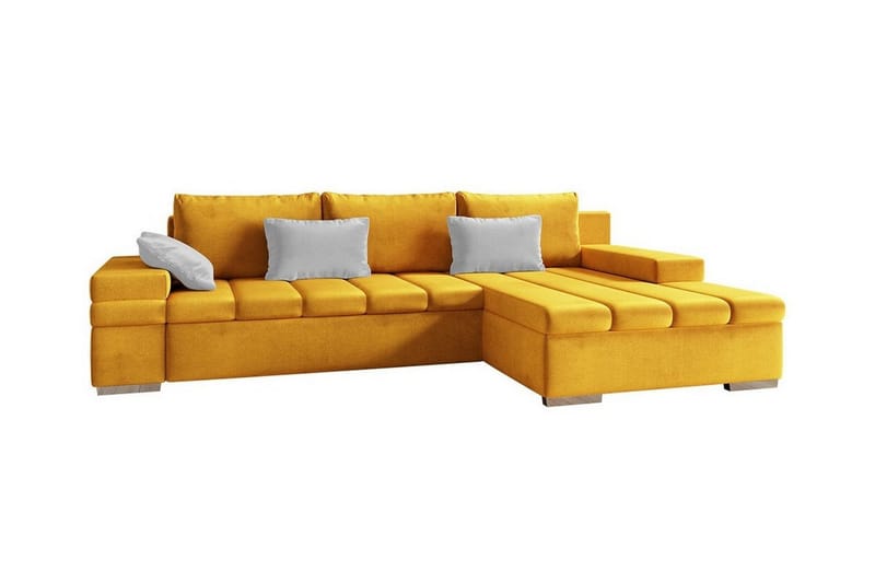 Naoma 3-seters Hjørnesovesofa - Gul - Møbler - Sofaer - Sovesofaer