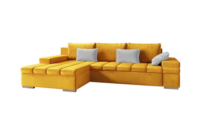 Naoma 3-seters Hjørnesovesofa - Gul - Møbler - Sofaer - Sovesofaer