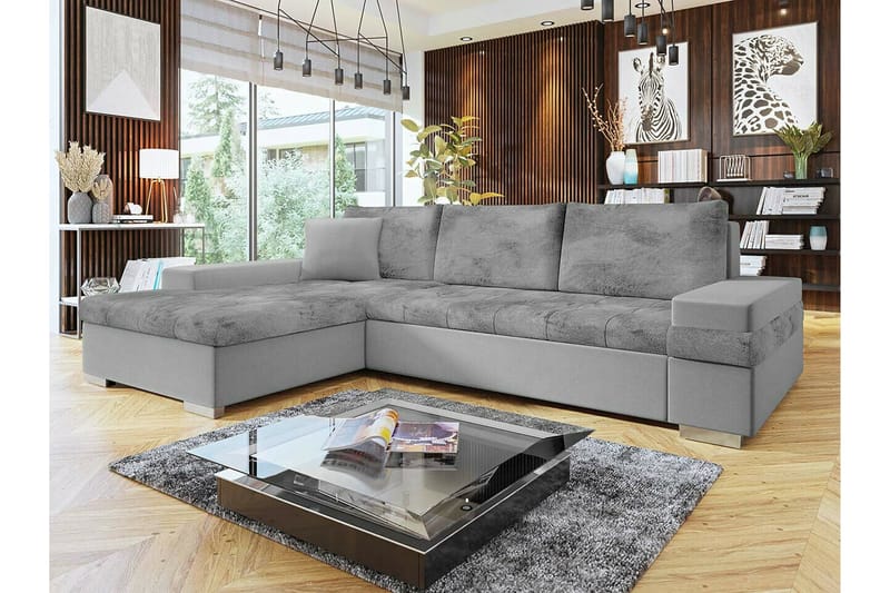 Naoma 3-seters Hjørnesovesofa - Lysegrå - Møbler - Sofaer - Sovesofaer