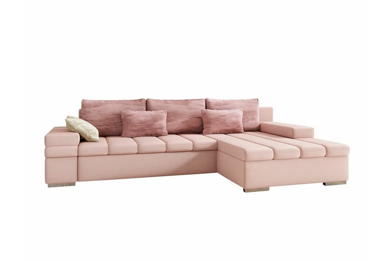 Naoma 3-seters Hjørnesovesofa - Rosa - Sovesofaer - Hjørnesovesofa