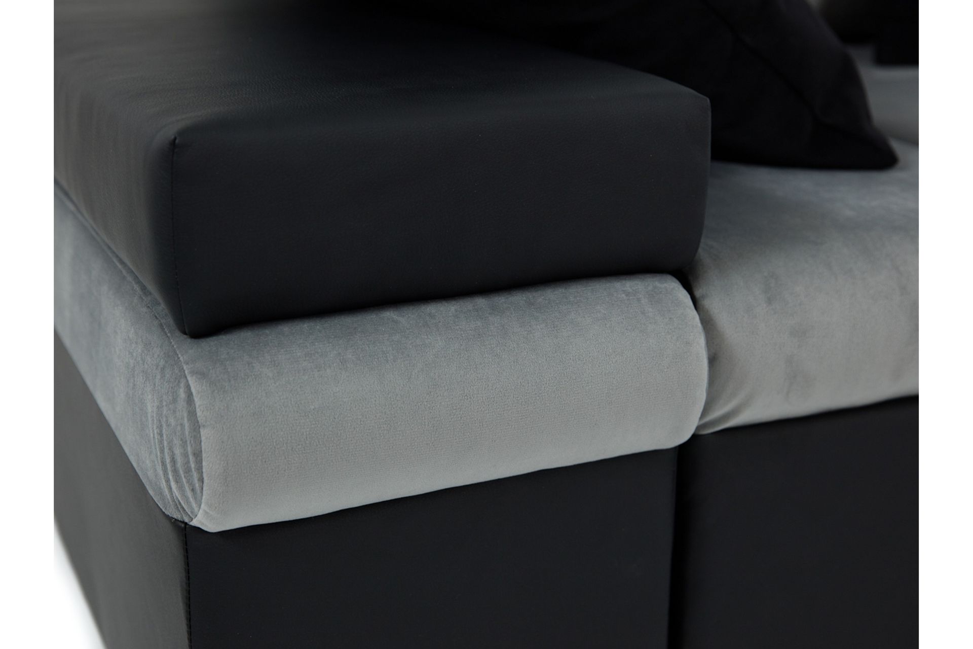 Naoma 3-seters Sovesofa med Divan L-formet Høyre med Oppbeva - Fløyel/Grå - Møbler - Sofaer - Sovesofaer