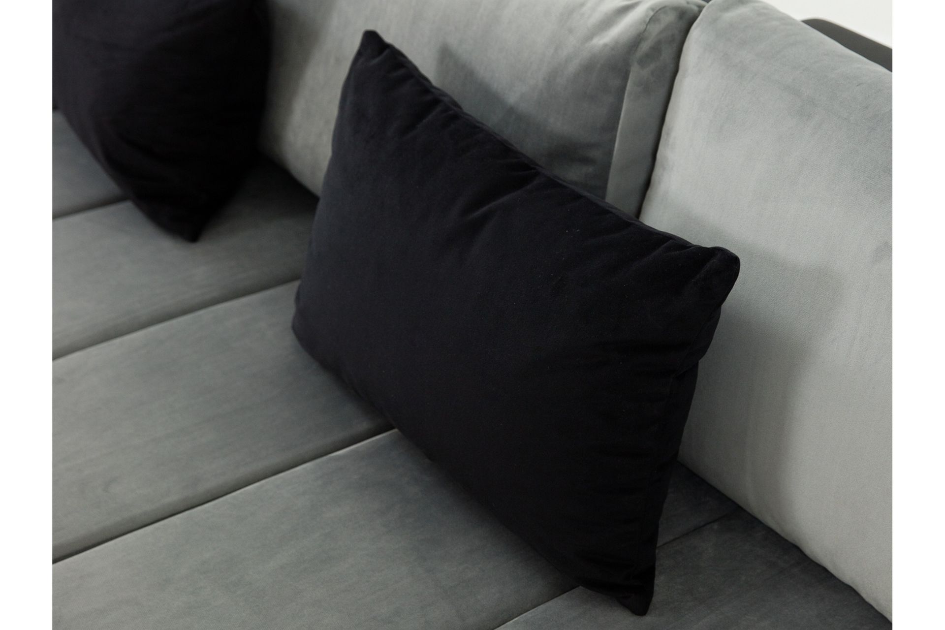 Naoma 3-seters Sovesofa med Divan L-formet Høyre med Oppbeva - Fløyel/Grå - Møbler - Sofaer - Sovesofaer