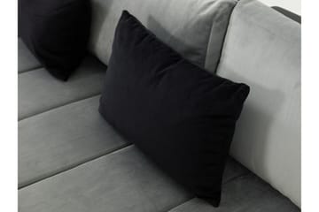 Naoma 3-seters Sovesofa med Divan L-formet Høyre med Oppbeva - Fløyel/Grå - Møbler - Sofaer - Sovesofaer