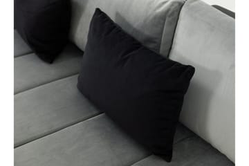 Naoma 3-seters Sovesofa med Divan L-formet Høyre med Oppbeva - Fløyel/Grå - Møbler - Sofaer - Sovesofaer