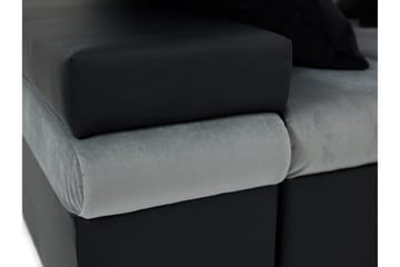 Naoma 3-seters Sovesofa med Divan L-formet Høyre med Oppbeva - Fløyel/Grå - Møbler - Sofaer - Sovesofaer