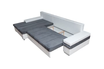 Naoma 3-seters Sovesofa med Divan L-formet Høyre med Oppbeva - Fløyel/Grå - Møbler - Sofaer - Sovesofaer